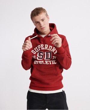 Superdry Classic Varsity Férfi Kapucnis Pulóver Piros | EVDWL5421